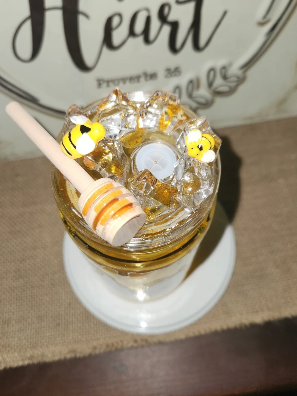 Bee & Honey Glitter Tumbler Duo — Yellow Floral Gnome Accent